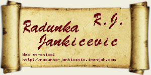 Radunka Jankićević vizit kartica